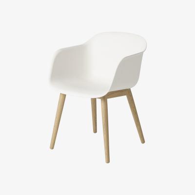 Made in Design Fiber Armchair - / Wooden feet by Muuto White/Natural wood