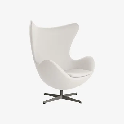Made in Design Egg chair Swivel armchair - Gabriele fabric by Fritz Hansen White