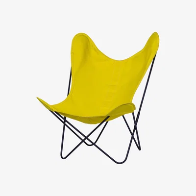 Made in Design AA Butterfly OUTDOOR Armchair - Cloth / Black structure by AA-New Design Yellow