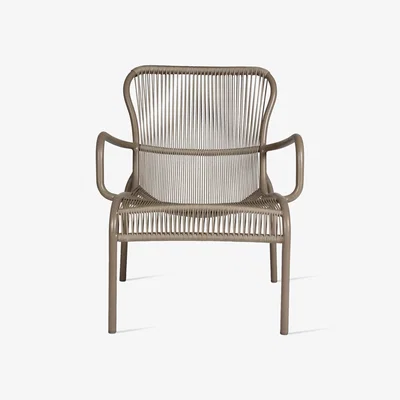 Made in Design Loop Lounge Rope Low armchair - / Stackable - Hand-woven polypropylene cord by Vincent Sheppard Beige