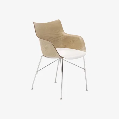 Made in Design Q/Wood Armchair - / Moulded wood by Kartell Natural wood