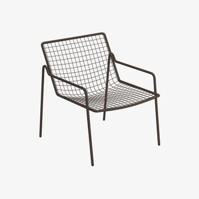 Made in Design Rio R50 Stackable low armchair - / Metal by Emu Brown/Metal