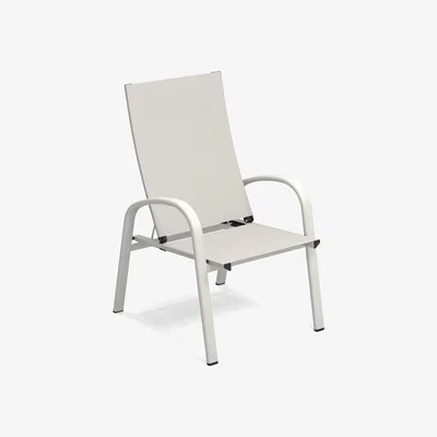 Made in Design Holly Stackable low chair - / Fabric - Reclining by Emu White