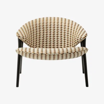 Made in Design Oliva Tulip Low armchair - / Wood & fabric by Zanotta Orange