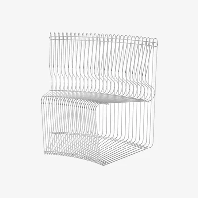 Made in Design Fauteuil Pantonova Convex métal argent / Verner Panton, 1971 - MONTANA
