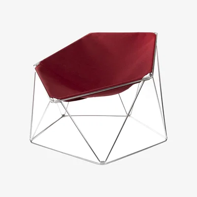 Made in Design Penta Armchair textile red / 1970 design - Indoor/outdoor - Compagnie