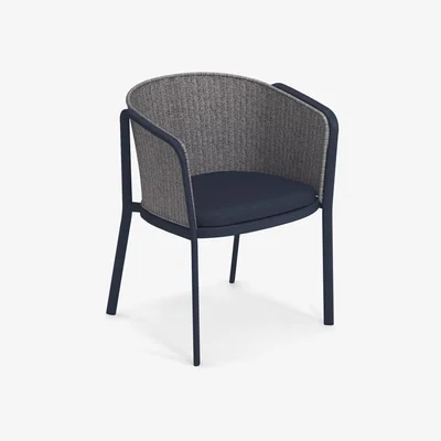 Made in Design Carousel Armchair - / Synthetic rope & metal by Emu Blue/Grey