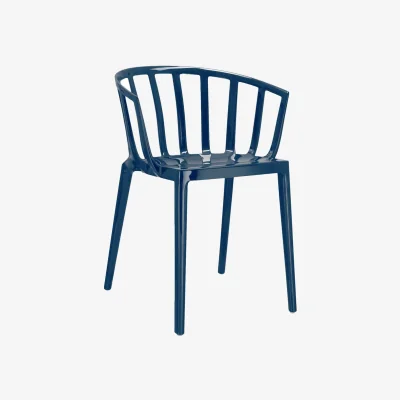 Made in Design Venice Stackable armchair plastic material blue - Kartell