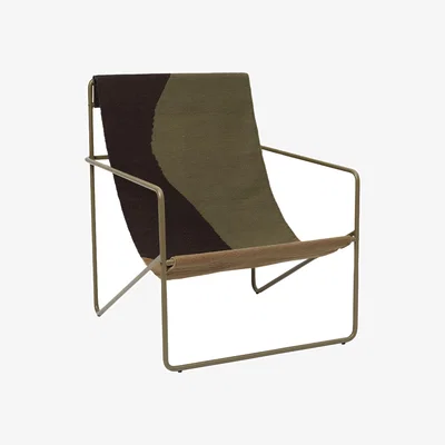 Made in Design Armchair Desert textile / Olive structure - Recycled plastic bottles - Ferm Living