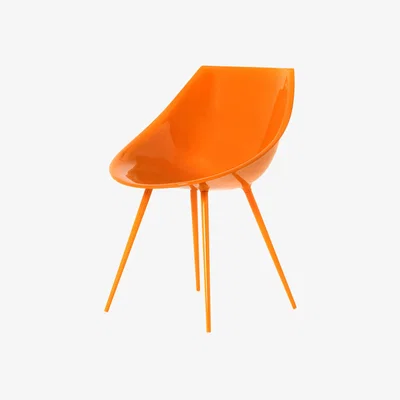 Made in Design Lago Armchair - Lacquered polyuréthane & metal legs by Driade Orange
