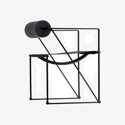 Made in Design Seconda Armchair metal black / Mario Botta, 1982 - Alias