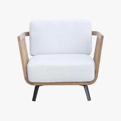 Made in Design Welcome Padded armchair - / Teak by Unopiu White/Natural wood