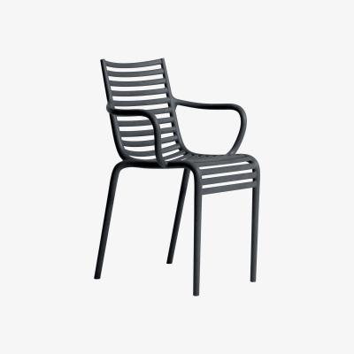 Made in Design Pip-e Stackable armchair - Plastic by Driade Grey