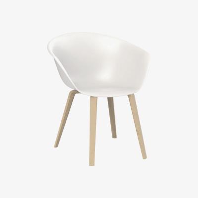 Made in Design Duna 02 Armchair - Wood legs by Arper White/Natural wood