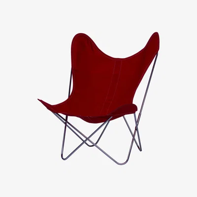Made in Design AA Butterfly INDOOR Armchair - Cloth / Chromed structure by AA-New Design Red