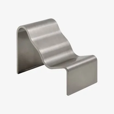 Made in Design Dream View Bench Armchair metal silver / L 60 cm - Muuto