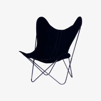 Made in Design AA Butterfly INDOOR Armchair - Cloth / Chromed structure by AA-New Design Blue
