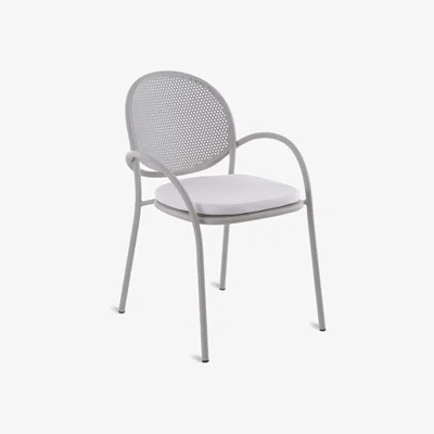 Made in Design Les Arcs Armchair - / Perforated aluminium - Cushion included by Unopiu Grey