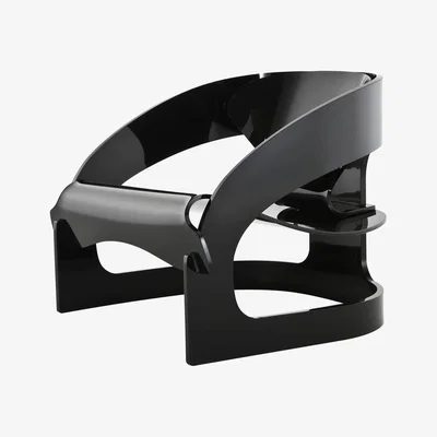 Made in Design 4801 Armchair - by Joe Colombo - Limted edition by Kartell Black