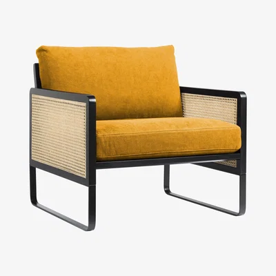 Made in Design Cannage Padded armchair - / Fabric by RED Edition Yellow/Black