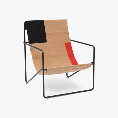 Made in Design Desert Armchair - / Black base - Recycled plastic bottles by Ferm Living Multicoloured/Beige