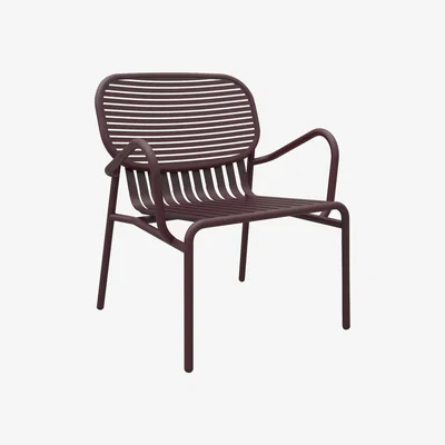 Made in Design Week-end Low armchair - Aluminium by Petite Friture Red/Purple