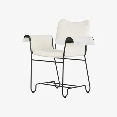 Made in Design Tropique Armchair - / With fringes - Fabric / Matégot, 50s reissue by Gubi Beige