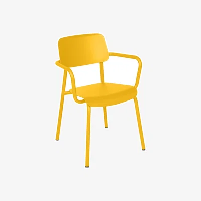 Made in Design Studie Stackable armchair metal yellow / Aluminium - Fermob