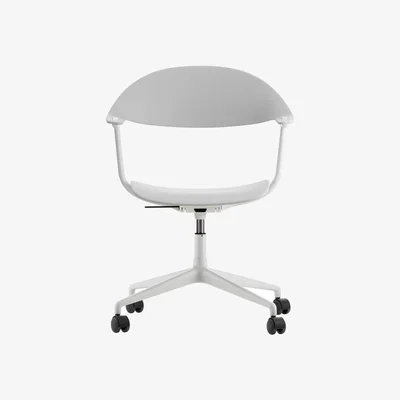Made in Design Mynt Armchair on casters plastic material grey / Recycled plastic - Vitra