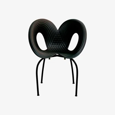 Made in Design Ripple chair Stackable armchair plastic material black - Moroso