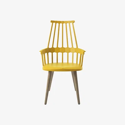 Made in Design Comback Armchair - Polycarbonate & wood legs by Kartell Yellow