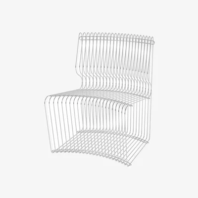 Made in Design Pantonova Linear Armchair metal silver / Verner Panton, 1971 - MONTANA