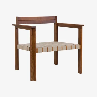 Made in Design Symmetry Low armchair natural wood - Frama