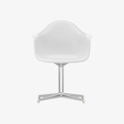 Made in Design RE DAL - Eames Plastic Armchair Armchair plastic material white / (1950) - Base La Fonda / Recycled - Vitra
