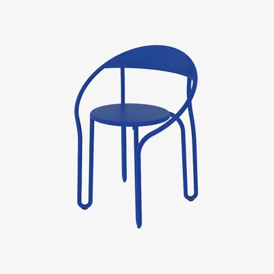 Made in Design Huggy Bistro Chair Stackable armchair - / Aluminium by Maiori Blue