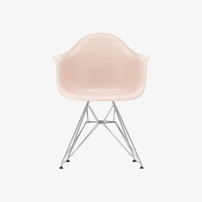 Made in Design DAR - Eames Plastic Armchair Armchair - / (1950) - Chromed legs by Vitra Pink