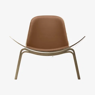 Made in Design CH07 - Shell Chair Padded armchair leather brown / Hans J. Wegner, 1963
