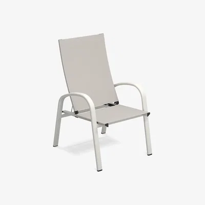 Made in Design Holly Stackable low chair - / Fabric - Reclining by Emu White/Grey