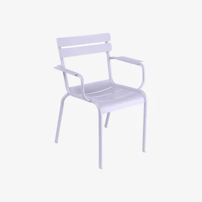 Made in Design Luxembourg Bridge Stackable armchair metal purple / Aluminium - Fermob