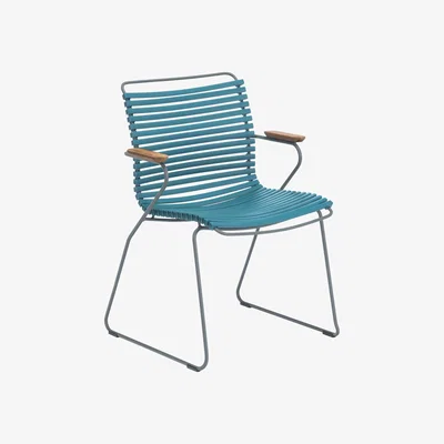 Made in Design Click Armchair - Plastic & bamboo armrests by Houe Blue