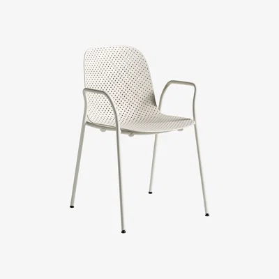Made in Design 13eighty Stackable armchair - / Perforated plastic by Hay White