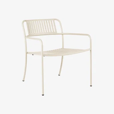 Made in Design Patio Lounge Low armchair - / Slats - Stainless steel by Tolix White/Beige