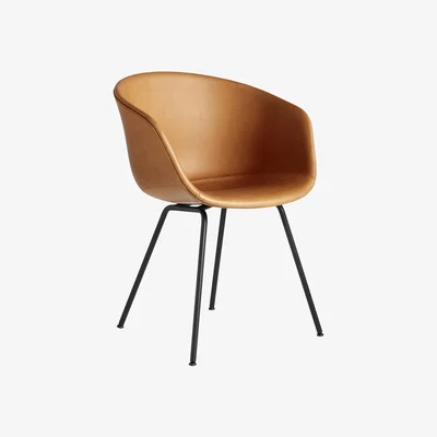 Made in Design About a chair AAC27 Padded armchair - / Full leather & metal by Hay Beige