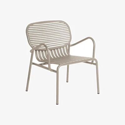 Made in Design Week-End Stackable low armchair metal beige / Aluminium - Petite Friture