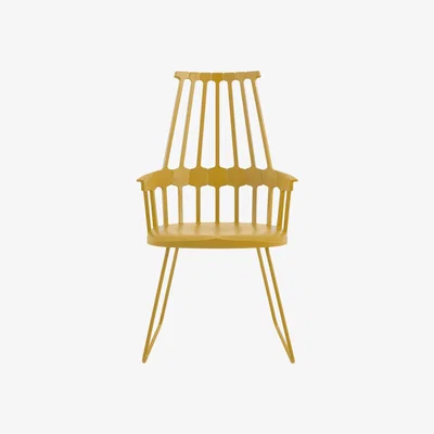 Made in Design Comback Armchair - Polycarbonate & metal sledge leg by Kartell Yellow