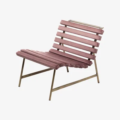 Made in Design Giardinett Low armchair - / Padded by Mogg Pink/Gold