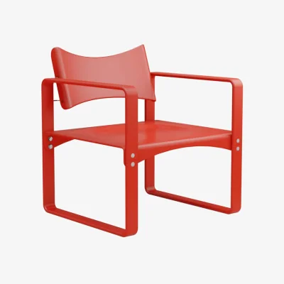Made in Design Series 270 F Armchair wood red / Verner Panton (1965) - Verpan