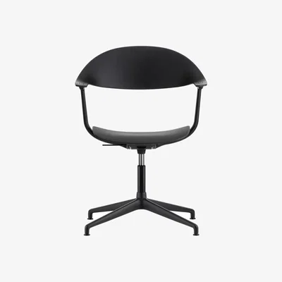 Made in Design Mynt Swivel armchair plastic material black / Recycled plastic - Vitra