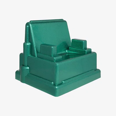 Made in Design Roma Armchair plastic material green / By Marco Zanini, 1986 - Fibreglass - Memphis Milano