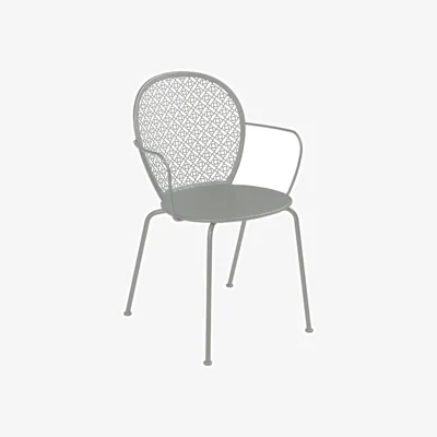 Made in Design Lorette Stackable armchair metal grey / Perforated metal - Fermob